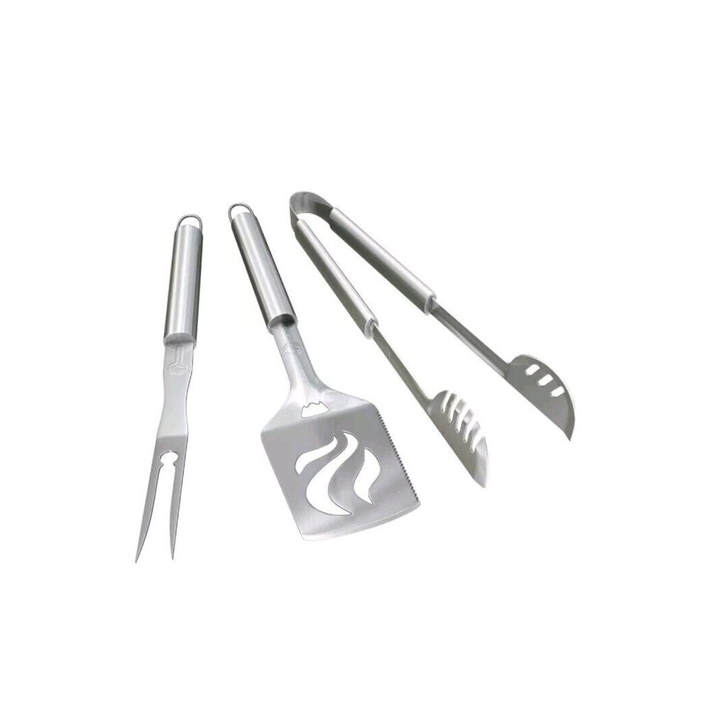 Cave Tools 3-Piece BBQ Tools Set - Includes Spatula, Tongs, & Fork - Heavy Duty